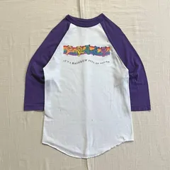 ©1989 GDM　archive　AUGUSTA SPORTSWEAR　Grateful Dead　グレイトフル・デッド 　七分丈ラグランスリーブTシャツ　ミュージック　バンドT　ロゴプリント　RAINBOW　虹　ダンシングベア　紫×白　S　グランジ　Y2K