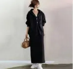 セットアップ レディース カジュアル きれいめ ジップアップ パーカー スカート 2点セット ジャージ 上下セット ファスナー ロングスカート ベージュ　グレー　無地 ゆったり ストレート  可愛い オシャレ 通勤 通学 韓国 30代 40代 50代