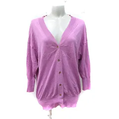 イエナ IENA カーディガン ニット 長袖 麻混 リネン混 ピンク /YI