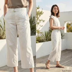 MACPHEE マカフィー【38】アンクルパンツ アイボリー M 通勤 きれいめ