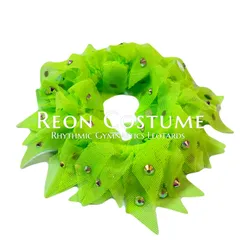 【オープン記念価格】新体操  キラキラシュシュ  イエローグリーン  バレエ  ダンス  フィギュアスケート  ReonCostume