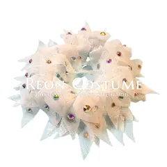 【オープン記念価格】新体操  キラキラシュシュ  ホワイト  バレエ  ダンス  フィギュアスケート  ReonCostume