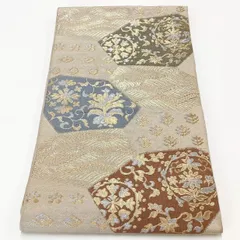 ［6988］袋帯 花唐草吉祥文様 金銀糸 六通 未仕立て 正絹 着物 フォーマル