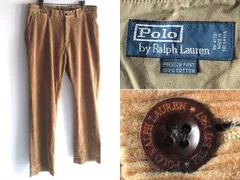 希少 00sビンテージ Polo by Ralph Lauren ラルフローレン PRESTON PANT 太畝コーデュロイパンツ プレストンパンツ W36 ブラウンベージュ