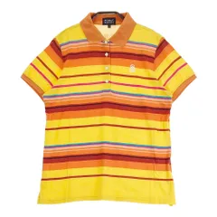 サイズ：2 PEARLY GATES パーリーゲイツ  半袖ポロシャツ ボーダー オレンジ系 [240001102258] ゴルフウェア レディース ストスト