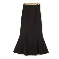 ダズリン dazzlin ハイウエスト アソート ナロースカート Ⅲ マーメイド ロング ストレッチ L 茶 ブラウン