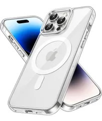 ★JETech iPhone14ProMax 6.7インチ用 (14 Pro Max) マグネット ケース MagSafe ワイヤレス充電対応 衝撃吸収 バンパーカバー 傷つけ防止 透明バック (クリア)