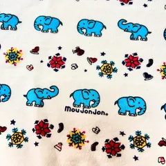 レトロぞうさん裏毛ニット生地