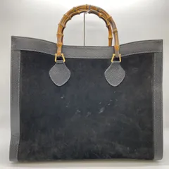 【最終値下！】ジャンク GUCCI グッチ 002 853 トートバッグ バンブー スエード レザー ブラック レディース メンズ ヴィンテージ ファッション USED