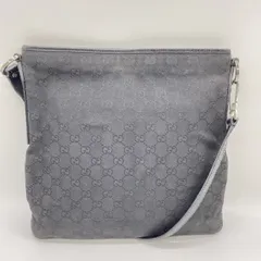 【お値下げしました！】Gucci グッチ 113013 GGキャンバス ショルダーバッグ レザー ブラック レディース メンズ ヴィンテージ ファッション USED