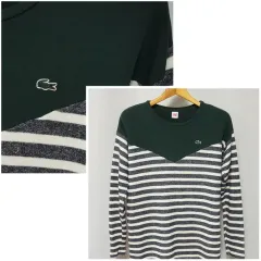 ラコステライブ ストライプ ラウンド Tシャツ レディース 66サイズ