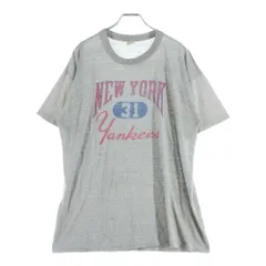 CHAMPION (チャンピオン) 80S NEW YORK YANKEES ニューヨークヤンキース ベースボール トリコタグ 染み込み 半袖Tシャツ カットソー グレー