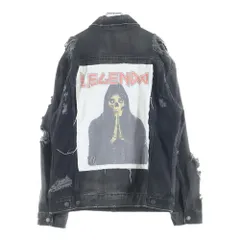 LEGENDA (レジェンダ) ダメージ加工 バックスカルプリント デニムジャケット ブラック LEJ108のサムネイル