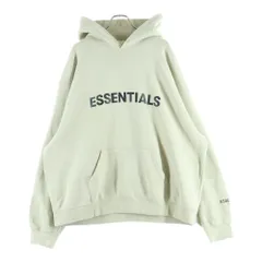 FEAR OF GOD ESSENTIALS (フィアオブゴッド エッセンシャルズ) FRONT LOGO HOODIE フロントラバーロゴ プルオーバーパーカー カーキ