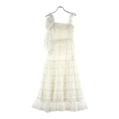 snidel (スナイデル) ドット柄 ショルダーリボン キャミワンピース ホワイト レディース SWFO251125