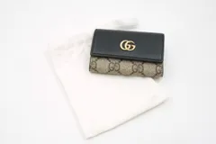 グッチ 6連 キーケース キーホルダー 456118 インターロッキング ロゴ Unisex GGスプリーム バイカラー ブラック ブラウン GUCCI 5222k