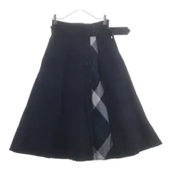 BLUE LABEL CRESTBRIDGE (ブルーレーベルクレストブリッジ) チェック切り替え フレアロングスカート レディース ネイビー 55S15-810-29