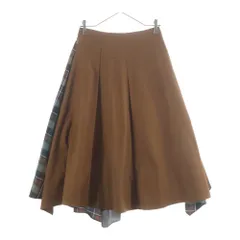 BLUE LABEL CRESTBRIDGE (ブルーレーベルクレストブリッジ) チェック切り替え フレアロングスカート レディース ブラウン 55S04-822-56