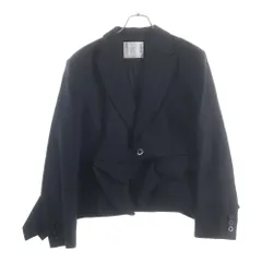 Sacai (サカイ) 23AW CHALK STRIPE JACKET 変形デザイン ショート丈 ストライプ テーラードジャケット ブラック 23-06981のサムネイル