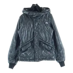 DIESEL (ディーゼル) 00S マルチポケット レースデザイン ニット切り替え ジップアップ 中綿ジャケット レディース ブラック