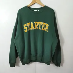 STARTER スターター ロゴ フロント オーバーサイズ スウェット トレーナー 裏起毛 グリーン系 L B423