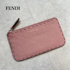 美品 FENDI フェンディ フラグメントケース コインケース セレリア カードケース レザー ミニ財布 ピンク M0388 a10