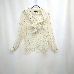 M1-02527【Women】MISCHMASCH(ミッシュマッシュ) 長袖 ブラウス (M) / 白×緑×黄色×青×赤 花柄 K