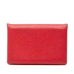 エルメス カルヴィ カードケース パスケース ルージュグラナダ レッド ヴォーエプソン レディース HERMES【1-0255179】