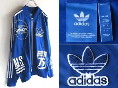 未使用 adidas originals アディダスオリジナルス Logo Track Top トレフォイル ロゴプリント/ワッペン ジャージ トラックジャケット L 青