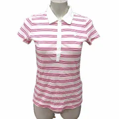 ナイキ NIKE ポロシャツ カットソー ボーダー 半袖 M ピンク /YK