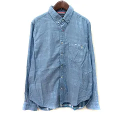 ビームスハート BEAMS HEART シャツ ボタンダウン 長袖 M 水色 /YI