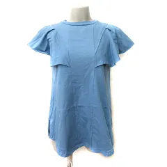 ジーナシス JEANASIS カットソー フレンチスリーブ F 水色 /YI