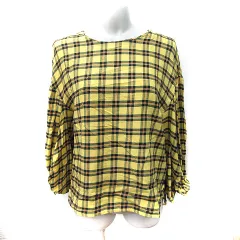 ザラ ベーシック ZARA BASIC シャツ ブラウス プルオーバー チェック 長袖 マルチカラー /YI