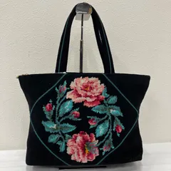 9702　FEILER　フェイラー　ハンドバッグ　トートバッグ　ブラック　黒　レディース　花柄　フラワー　シュニール織り　シンプル　きれいめ　上品