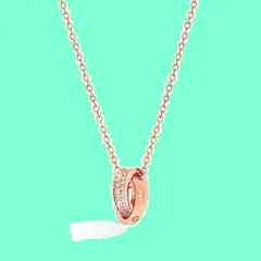 ネックレス レディース K18 18金コーティング シルバー925 最高級キュービックジルコニア ペンダント ダブルリング [Pasurohu] 人気 華奢 ローズゴールド ゴールド プラチナ アジャスター付き 金属アレルギー対応 本物ジュエリー