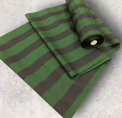 ◆モダン着物◆着物　コート　紬　反物　縞　深緑　黒　着尺　#18