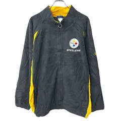 Reebok NFL フリースジャケット XL ブラック イエロー リーボック ジップアップ アウター 春秋物 a802-5618