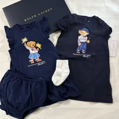 【80/85/90cm】ベビー（女の子）ワンピース　ベア