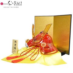 AF94 獅子頭 荒井寿斎作 富山県井波彫刻 木製 栞 共箱 美品 縁起物 美