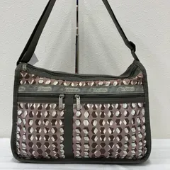 9721　LeSportsac　レスポートサック　デラックスエブリデイ　ショルダーバッグ　ブラウン系　レディース　軽量　カジュアル　シンプル　総柄