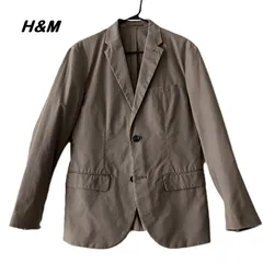 【H&M/エイチアンドエム】テーラードジャケット カジュアルジャケット 軽量 2つボタン ストレッチ アースカラー ダークベージュ系（中古）