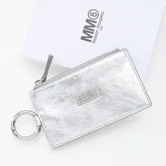 MM6 MAISON MARGIELA エムエムシックス メゾン マルジェラ 「ニューメリック」レザー キーリングポーチ SA6UI0031 P8874 レディース シルバー レザー フラグメントケース