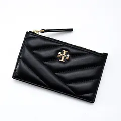 TORY BURCH トリーバーチ キラ シェブロン ジップカードケース 156556 レディース ブラック レザー フラグメントケース