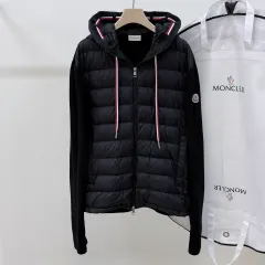 S級/2XL モンクレール フード ニットダウン トリコット ブラック