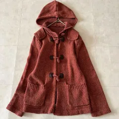 美品✨ JOCOMOMOLA フード付きウールダッフルニットコート レッド 40
