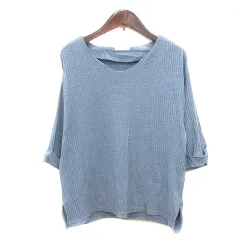 アーバンリサーチ URBAN RESEARCH items カットソー Vネック 長袖 ロールアップ F 水色 ライトブルー /MN