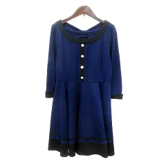 ロディスポット LODISPOTTO ワンピース ミニ 長袖 M 紺 ネイビー /MN