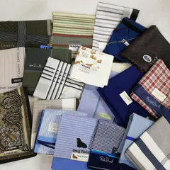 メンズ ハンカチ いろいろ 20枚  まとめ売り renoma DKＮY LAＮCEL など含む お得なセット 長期保管 現状品 S895
