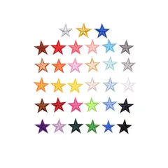 【在庫セール】YFFSFDC 33色セット カラフル 星 スター 刺繍 ワッペン 星 アイロン アップリケ 女の子 男の子 DIY服 ミニワッペン ミシン手芸 可愛い装飾