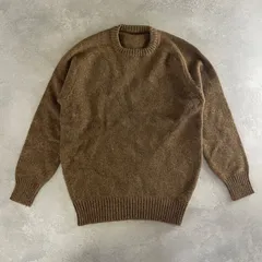 【k-49】 メンズ ニットセーター ブラウン M相当 クルーネック 無地 シンプル 定番 秋冬 カジュアル 着回し 暖かい